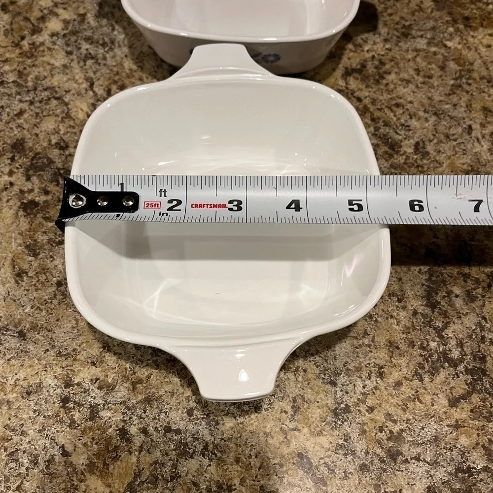 Vintage Corning Ware Petite Pans Baking Dishes Blue Floral Set of 2 Made in USA
